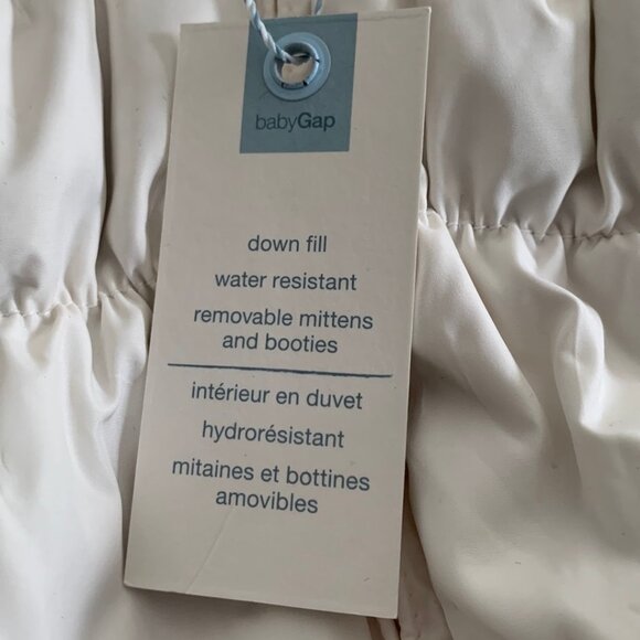 GAP Baby Gap Warmest Puffer Snow Suit/ Snowsuit in Ivory Frost 0-6 mo NWT - Picture 13 of 13